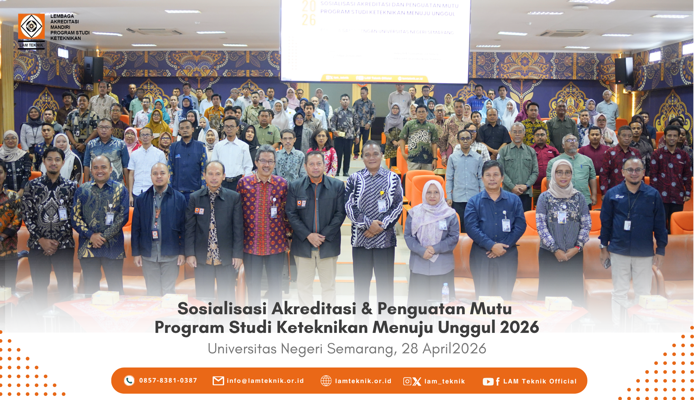 Pelaksanaan Sosialisasi Akreditasi dan Penguatan Mutu Program Studi Keteknikan Menuju Unggul tahun 2026 di 14 Kota Seluruh Indonesia